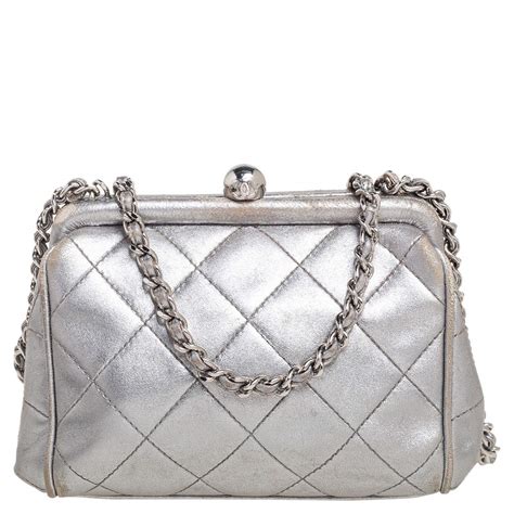 chanel silver clutch bag|clutch bag Chanel price.